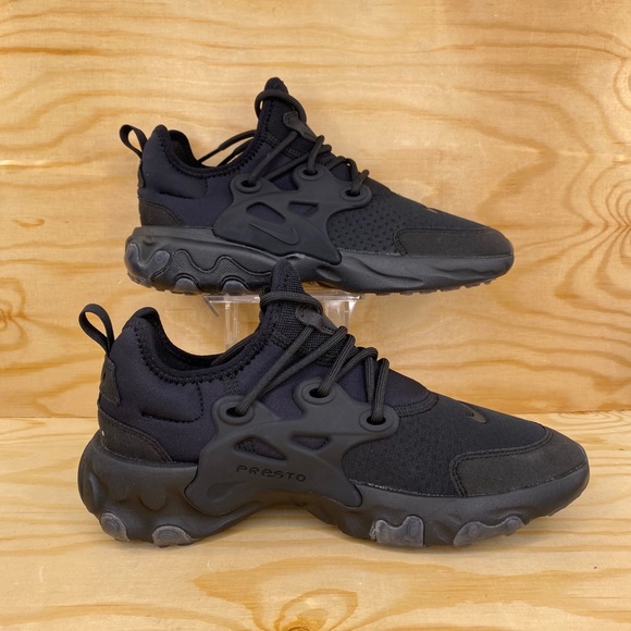 Nike React Presto Triple Black (GS) Athletic Shoes - Picture 6 of 7